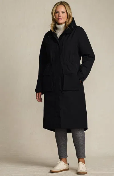 Lands' End Plus Size Squall Waterproof Insulated Winter Stadium Maxi Coat In Black