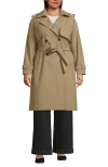 Lands' End Squall Waterproof Modern Trench Coat In Desert Tan