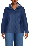Lands' End Plus Size Squall Waterproof Rain Slicker Jacket In Light Indigo Blue