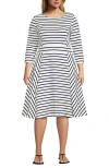 LANDS' END LANDS' END PLUS SIZE STARFISH 3/4 SLEEVE DRESS