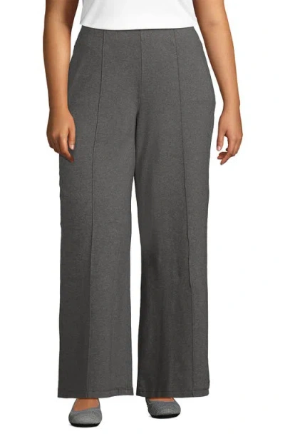 Lands' End Starfish High Rise Palazzo Pants In Charcoal Heather