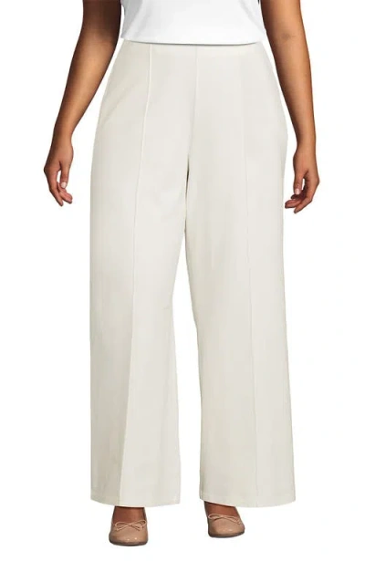Lands' End Starfish High Rise Palazzo Pants In Ivory