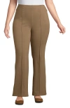 Lands' End Starfish High Rise Pintuck Bootcut Pants In Dark Jute Brown