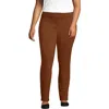 Lands' End Plus Size Starfish Mid Rise Slim Leg Pants In Brown