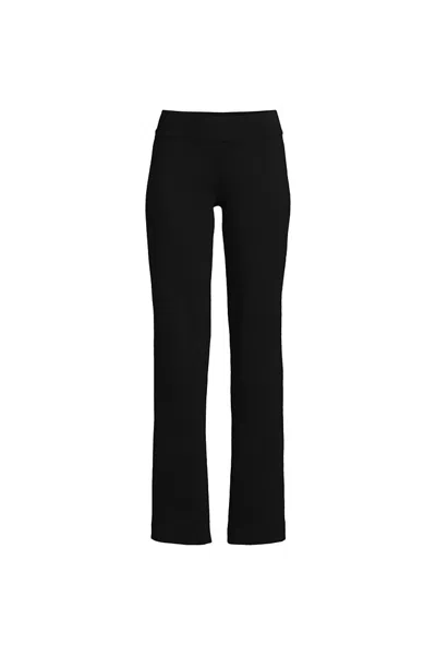 Lands' End Plus Size Starfish Mid Rise Straight Leg Pants In Black