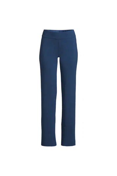 Lands' End Plus Size Starfish Mid Rise Straight Leg Pants In Blue