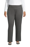 Lands' End Starfish Mid Rise Straight Leg Pants In Charcoal Heather
