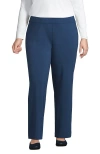 Lands' End Starfish Mid Rise Straight Leg Pants In Evening Blue