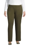 Lands' End Plus Size Starfish Mid Rise Straight Leg Pants In Forest Moss
