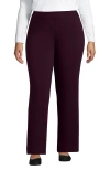 Lands' End Starfish Mid Rise Straight Leg Pants In Midnight Plum