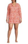 Lands' End Plus Size Sunshade Upf 50 Hooded Mini Swim Swim Cover-up Dress In Multi