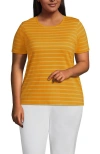 Lands' End Plus Size Supima Cotton Crewneck T-shirt In Yellow