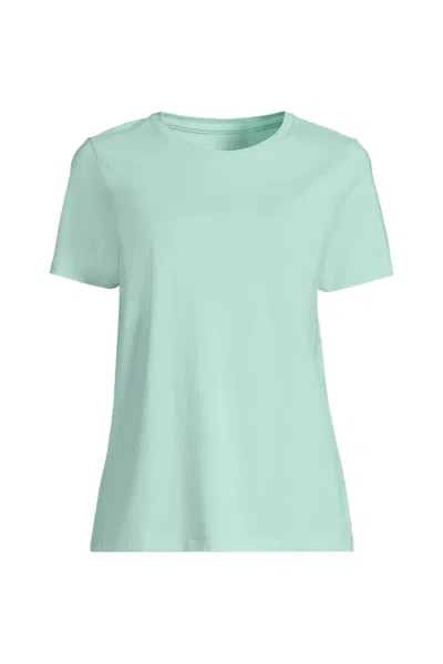 Lands' End Plus Size Supima Cotton Crewneck T-shirt In Blue