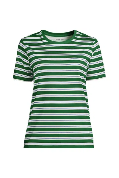 Lands' End Plus Size Supima Cotton Crewneck T-shirt In Green