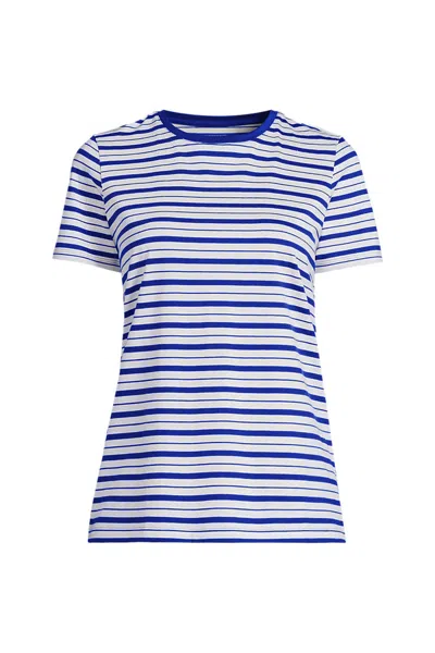Lands' End Plus Size Supima Cotton Crewneck T-shirt In Blue