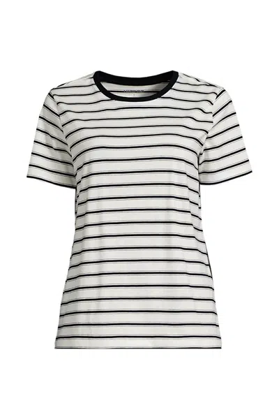 Lands' End Plus Size Supima Cotton Crewneck T-shirt In Multi