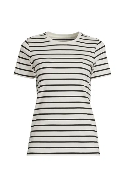 Lands' End Plus Size Supima Cotton Crewneck T-shirt In Ivory