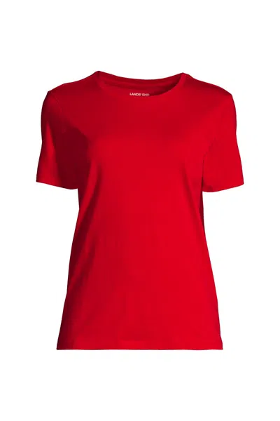 Lands' End Plus Size Supima Cotton Crewneck T-shirt In Red