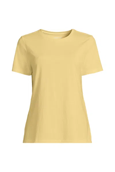 Lands' End Plus Size Supima Cotton Crewneck T-shirt In Yellow