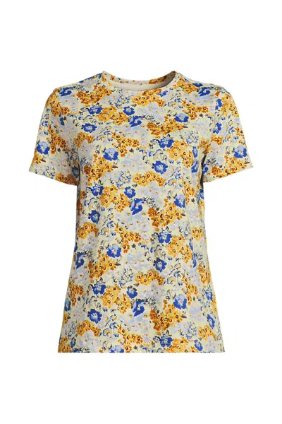 Lands' End Plus Size Supima Cotton Crewneck T-shirt In Yellow