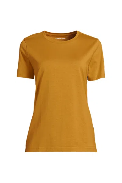 Lands' End Plus Size Supima Cotton Crewneck T-shirt In Gold