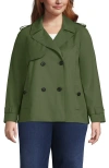 Lands' End Trench Rain Jacket In Vintage Pine Green
