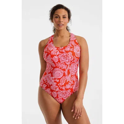 Lands' End Plus Size Tugless X-back One Piece Swimsuit In Multi