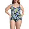 Lands' End Plus Size Tulip Hem Tankini Top In Multi