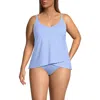 Lands' End Tulip Hem Tankini Top In Soft Cloud Blue