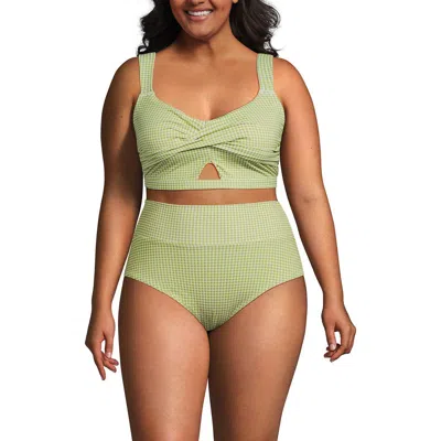 Lands' End Plus Size Twist Front Bikini Top In Green