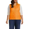 Lands' End Plus Size Wanderweight Packable Down Vest In Sweet Mango