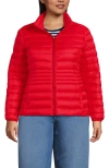Lands' End Plus Size Wanderweight Packable Print Down Jacket In Red