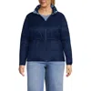 Lands' End Wanderweight Reversible Packable Down Jacket In Navy/deep Sea Navy Floral