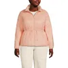 Lands' End Wanderweight Reversible Packable Down Jacket In Pink/oyster Pink Floral