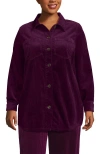 Lands' End Plus Size Wide Wale Corduroy Shirt Jacket In Purple
