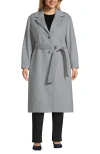 Lands' End Plus Size Wool Wrap Long Coat In Gray