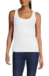 Lands' End Pointelle Rib Uneck Tank In White
