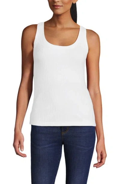 Lands' End Pointelle Rib Uneck Tank