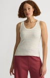 Lands' End Plus Size Pointelle Rib Uneck Tank In White