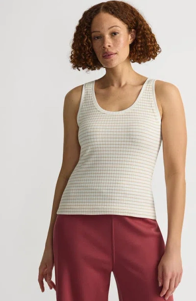 Lands' End Pointelle Rib Uneck Tank In White