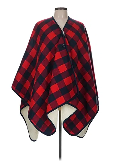 Pre-owned Lands' End Poncho In Red