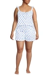 Lands' End Poplin 2 Piece Pajama Set In Multi