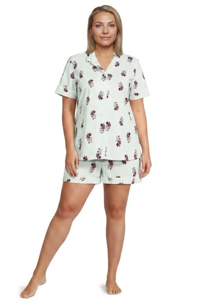 Lands' End Poplin 2 Piece Pajama Set In White