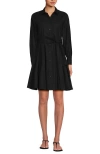 Lands' End Poplin Button Front Dress With Godets In Black