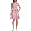 Lands' End Poplin Button Front Dress With Godets In Pink