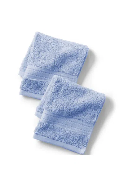 Lands' End Premium Supima Cotton 2-piece Washcloth Set In Blue