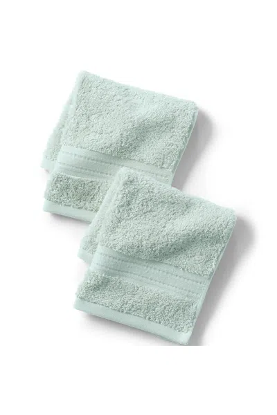 Lands' End Premium Supima Cotton 2-piece Washcloth Set In Blue
