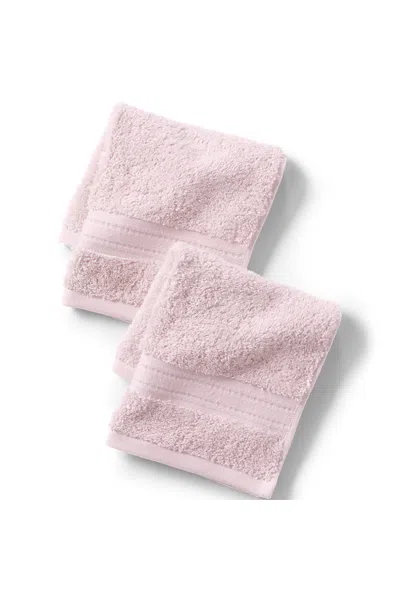 Lands' End Premium Supima Cotton 2-piece Washcloth Set In Pink