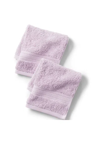 Lands' End Premium Supima Cotton 2-piece Washcloth Set In Purple