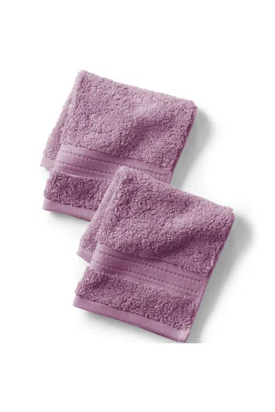 Lands' End Premium Supima Cotton 2-piece Washcloth Set In Purple